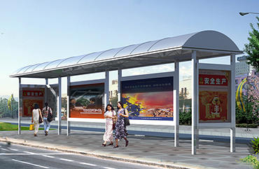 新款不銹鋼公交車候車亭報價效果圖