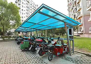 小區(qū)電動車充電棚效果圖